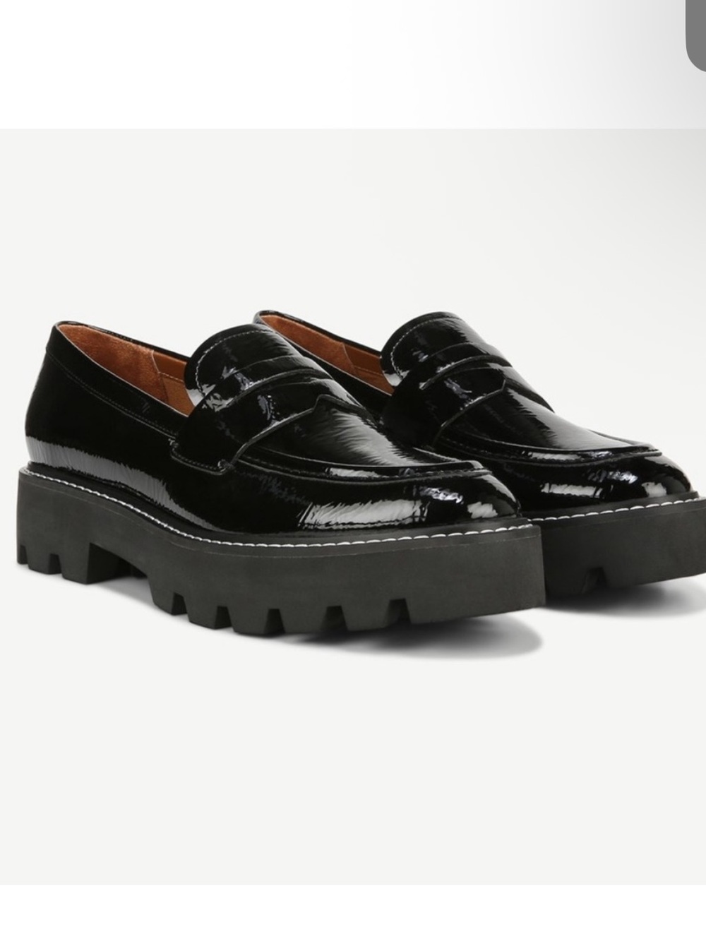 Franco Sarto Balin Patent Leather Lug Sole Chunky Loafers Midnight Blue (Size: 7 - Picture 9 of 16